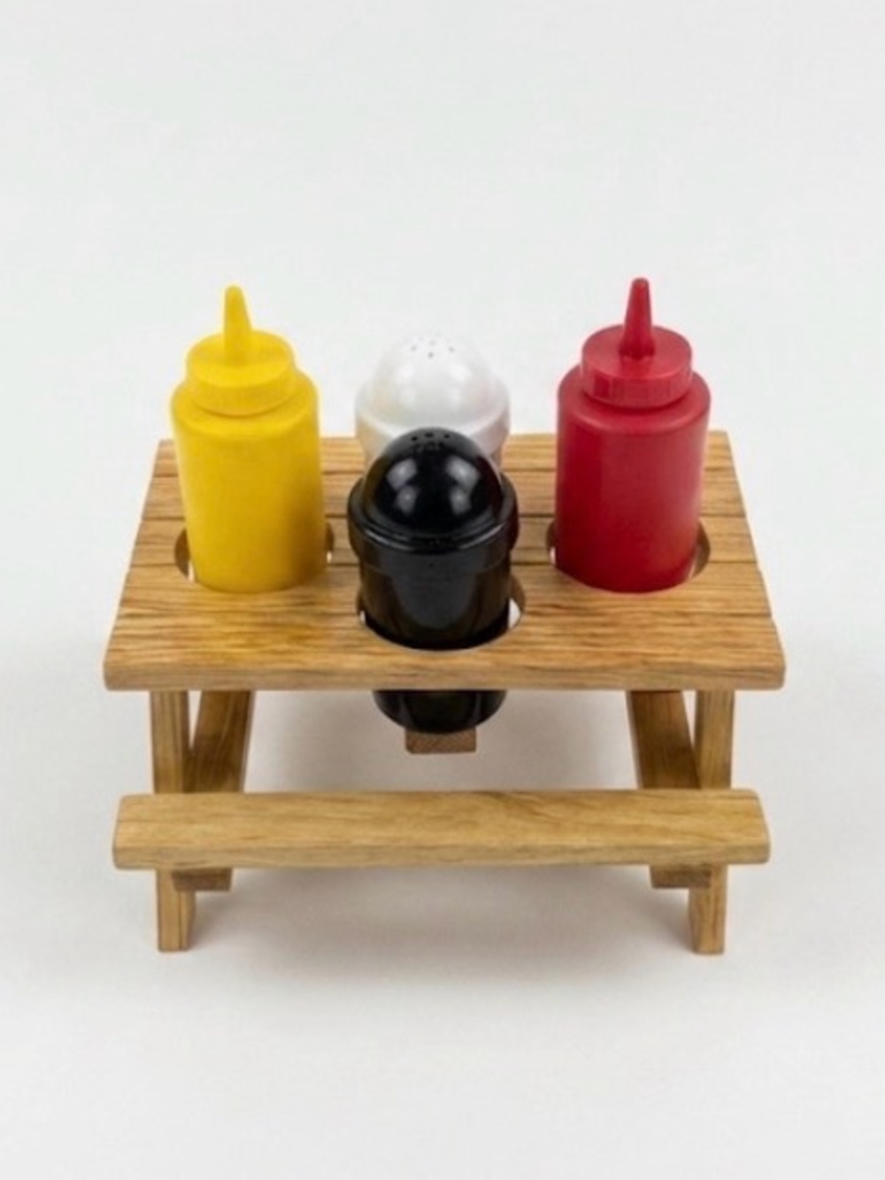 Picnic table condiment kit.